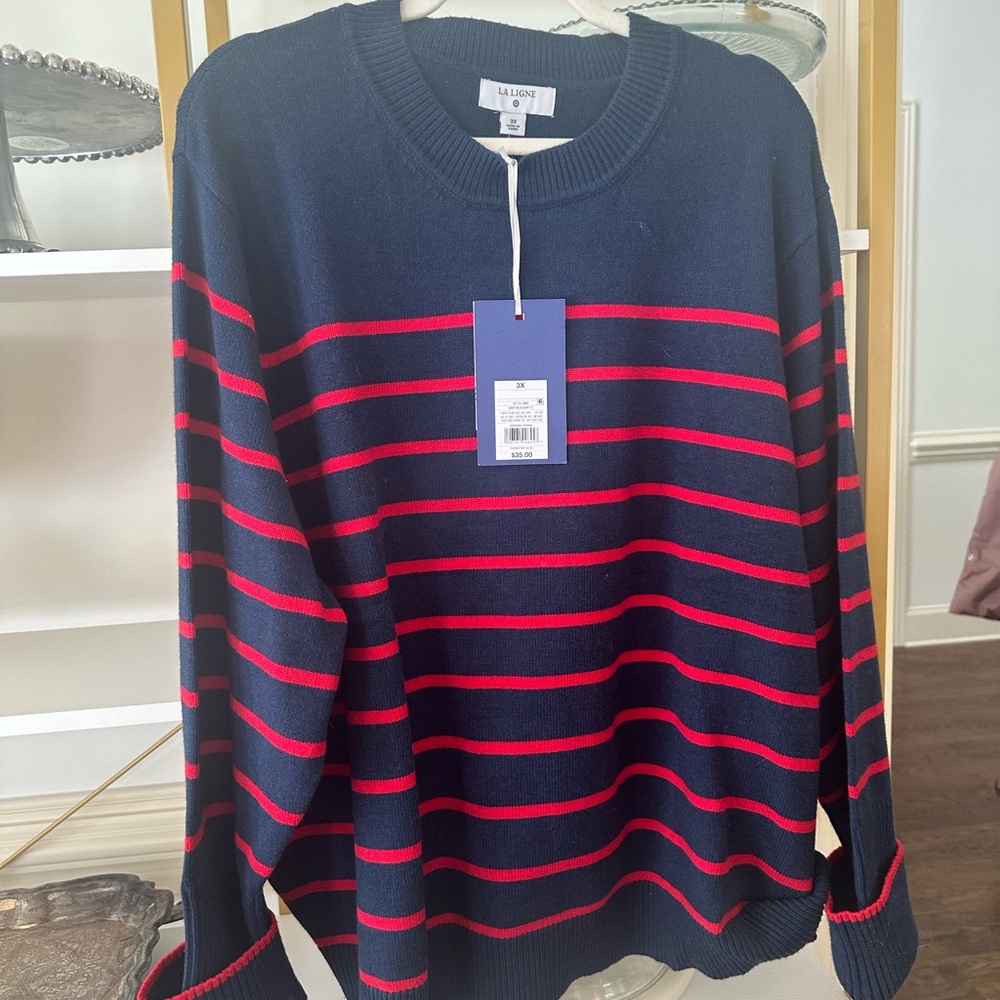 NWT SWEATER - RED AND BLUE STRIPE